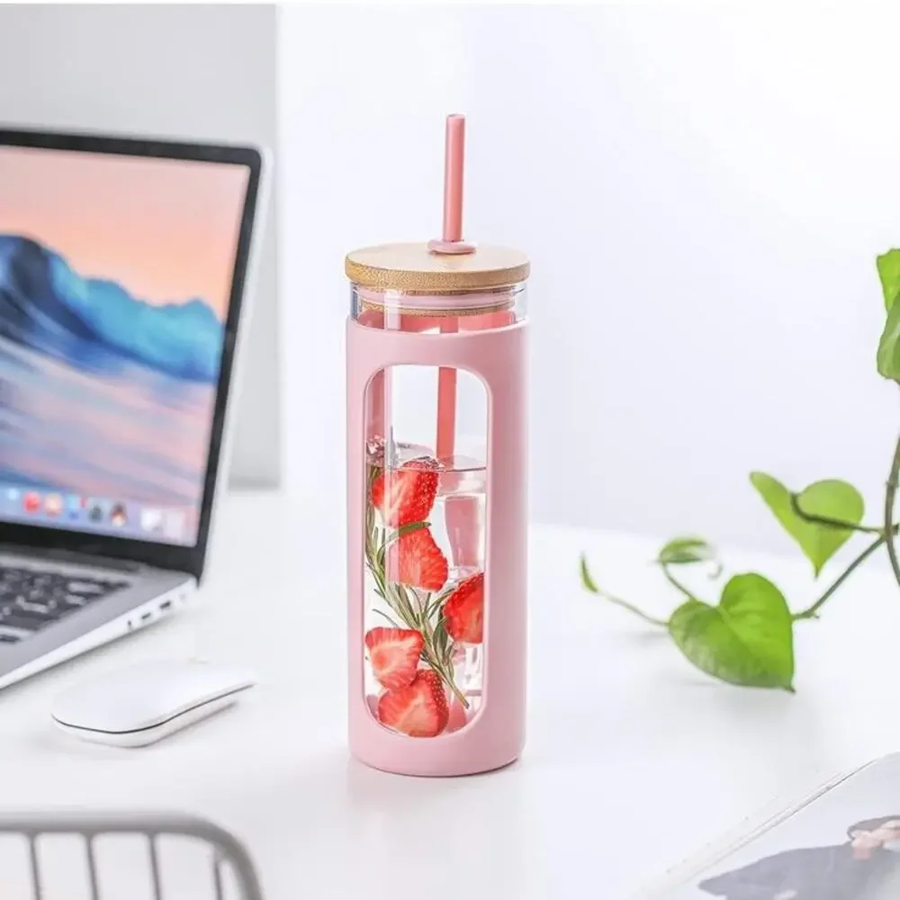 Kodrine 20oz Glass Water Tumble with Straw and Lid